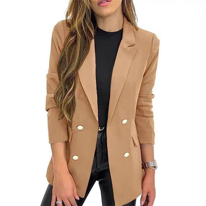 Casual Long Sleeve Lapel Button Autumn Coat