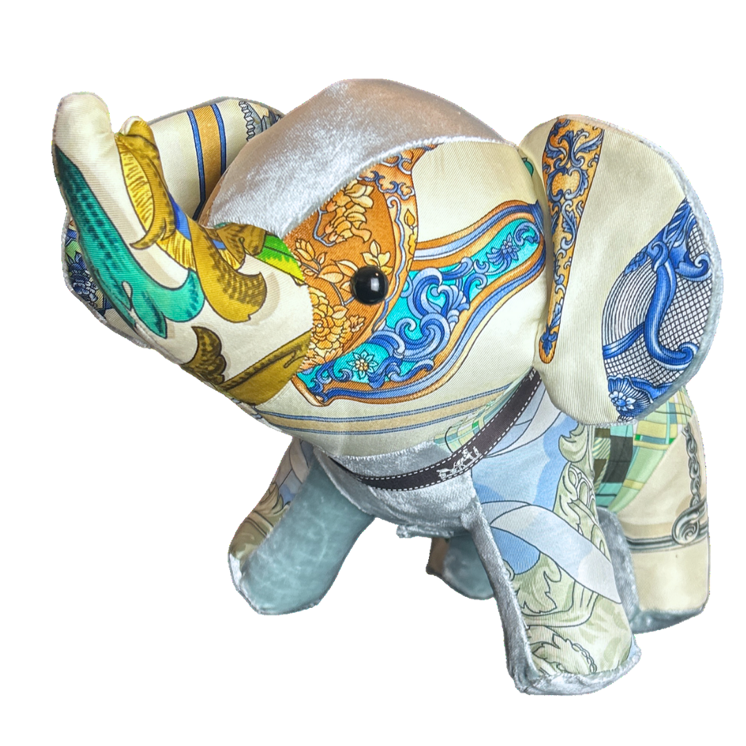 Ferronnerie Vintage Silk Scarf Lucky Elephant