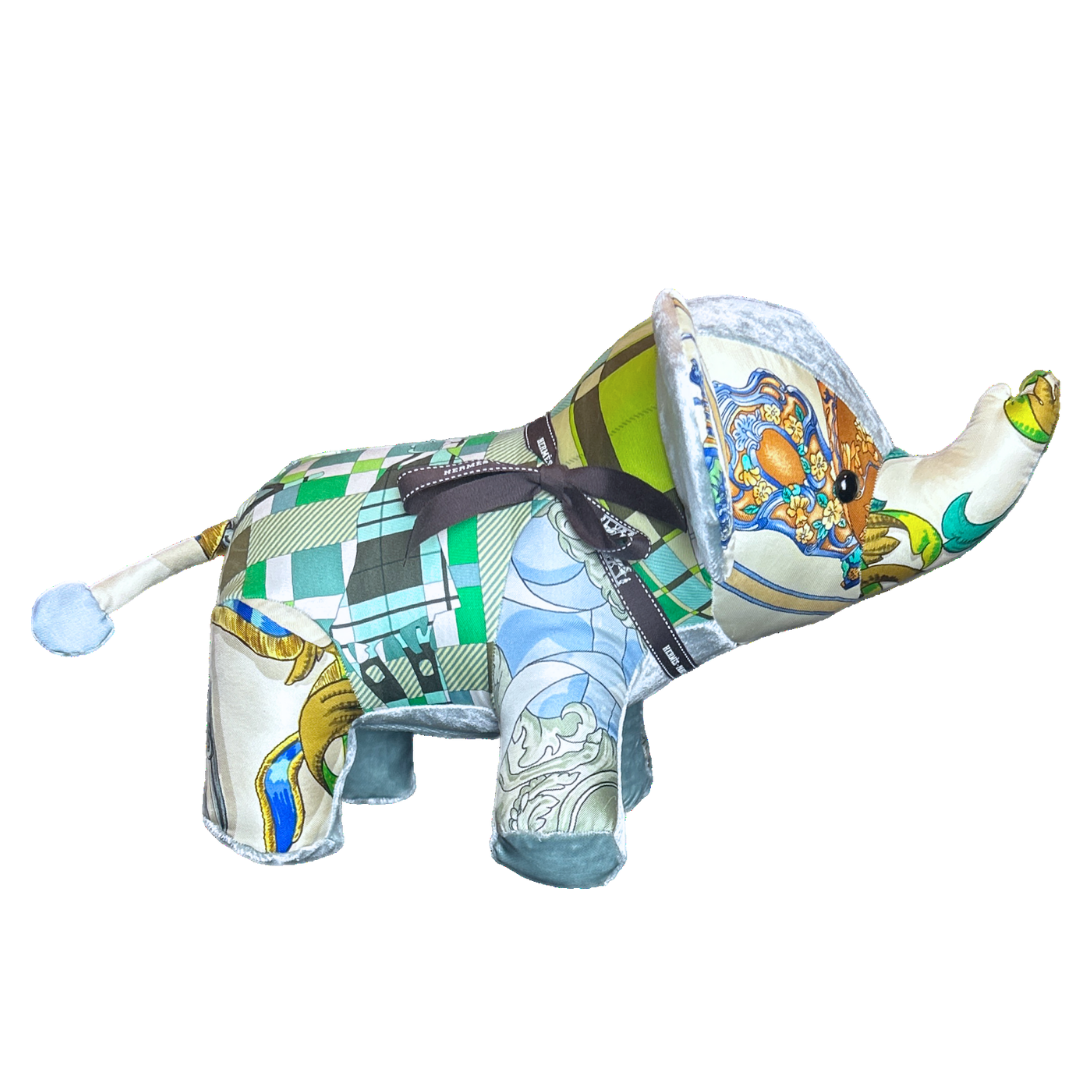 Ferronnerie Vintage Silk Scarf Lucky Elephant