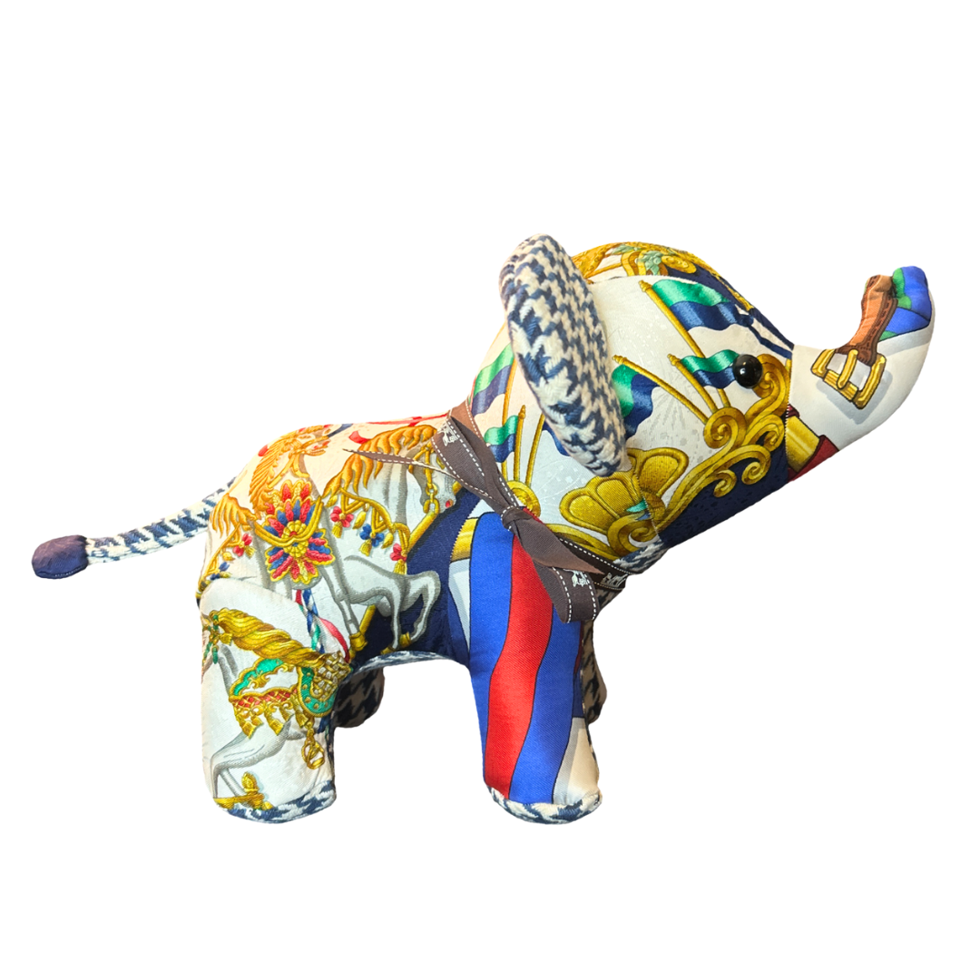 Luna Park Vintage Silk Scarf Lucky Elephant