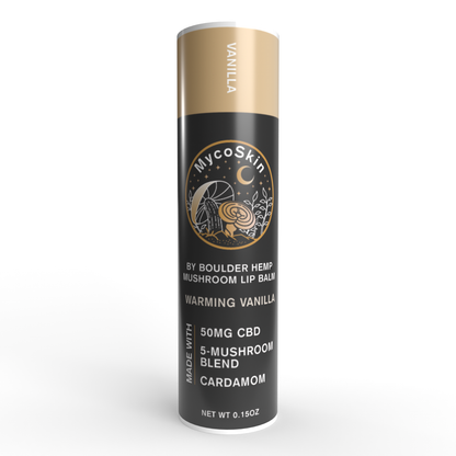 Wholesale Warming Vanilla Cardamom 50mg CBD + Mushroom Lip Balm-2