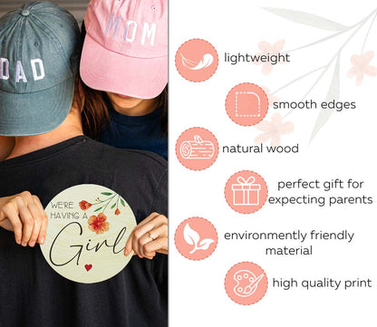 Wooden Baby Name Announcement Sign for Girl