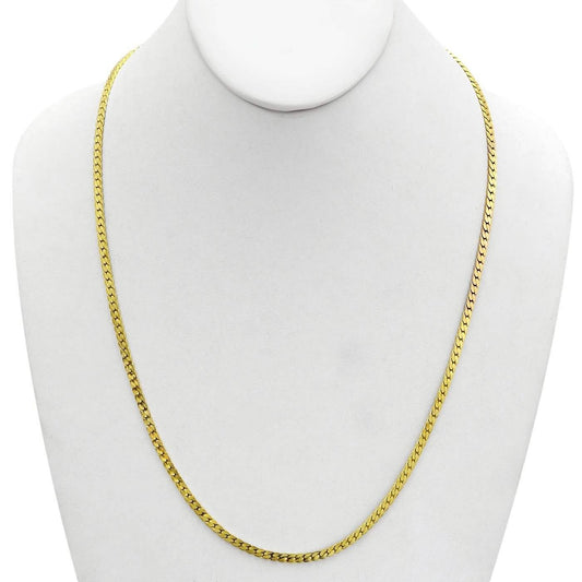 Gold Magic Herringbone Flat Chain Necklace - Size: 18"