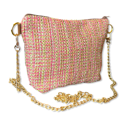 GG Logo Arabesque Pink Vintage Silk Scarf Crossbody Bag