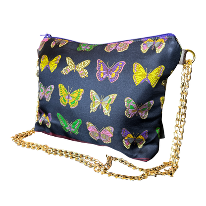 Farfalle Blue Vintage Scarf Crossbody Bag