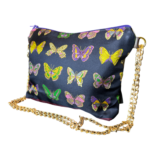 Farfalle Blue Vintage Scarf Crossbody Bag