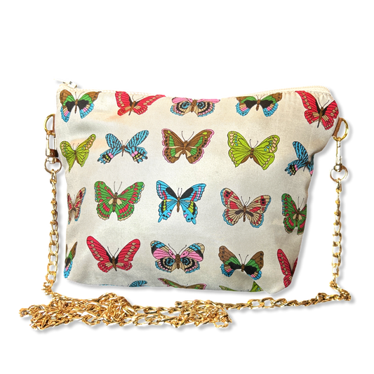 Farfalle White Vintage Scarf Crossbody Bag