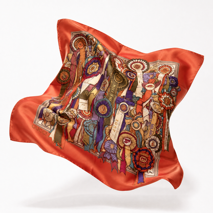 Horse Ribbons Vintage Silk Scarf Noble Pony