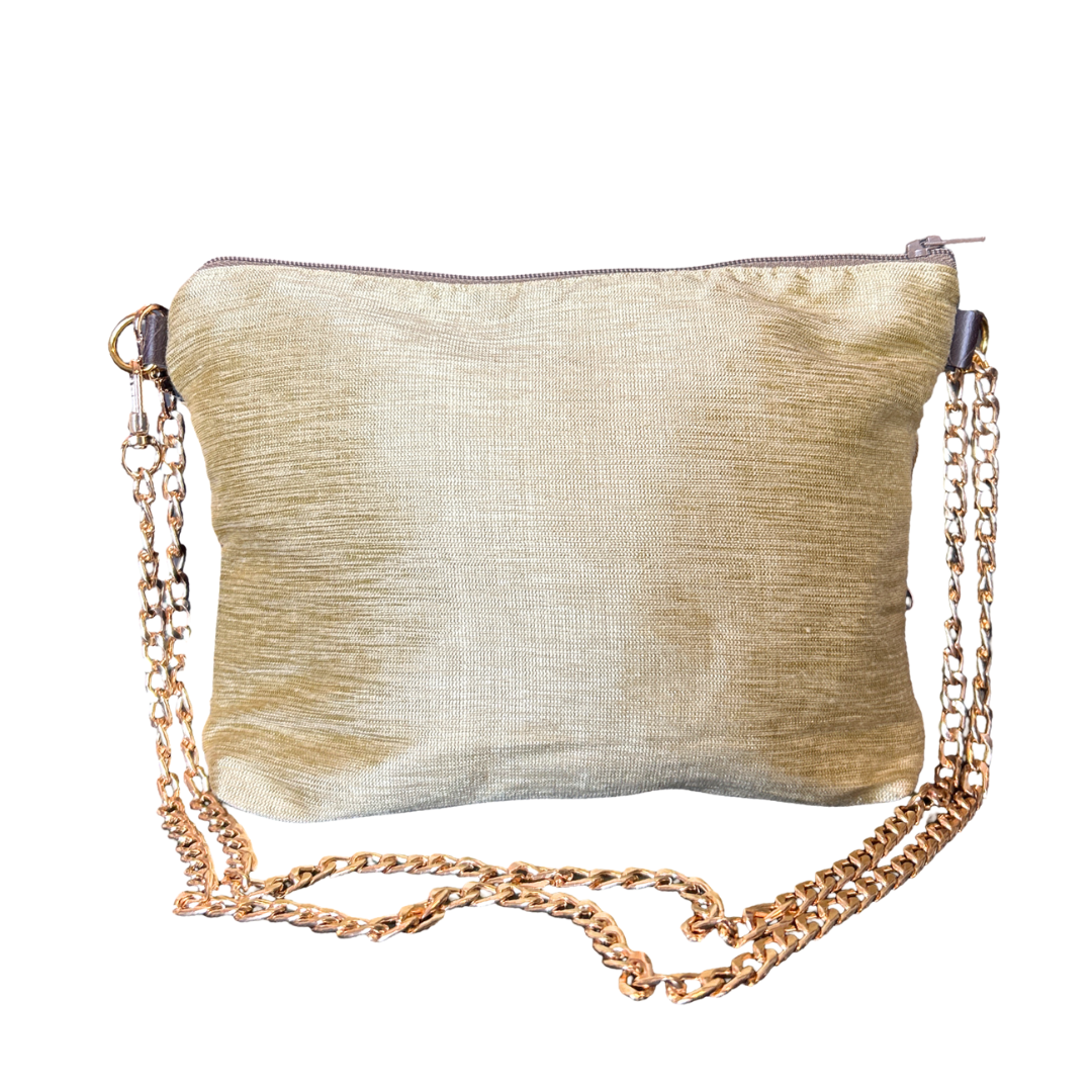 Horsebit Noir Vintage Silk Scarf Crossbody Bag