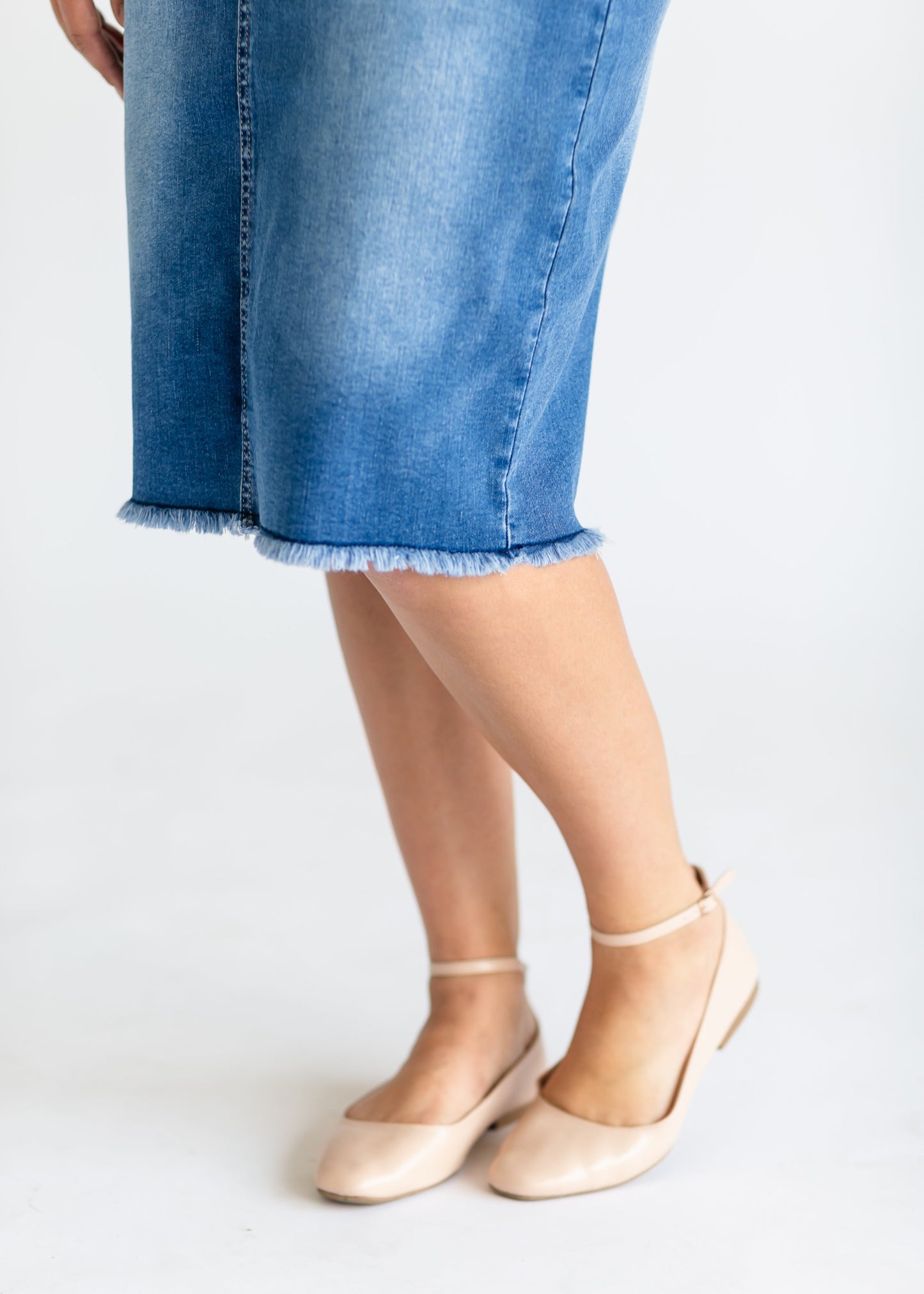 Hadley High Rise Denim Midi Skirt - FINAL SALE