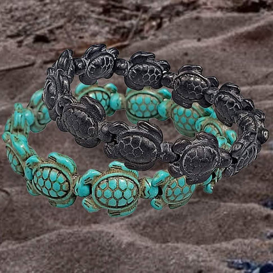 Handmade Turquoise Hawaiian Sea Turtles Bracelet