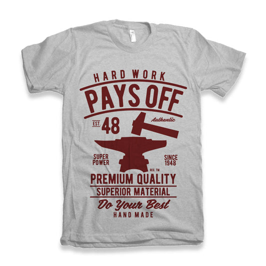 Hard Work Pays Men's Bamboo Viscose/Organic Cotton Short Sleeve Graphic T-Shirt