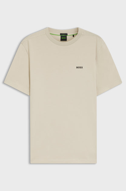 Boss Green Contrast Logo Tee - Beige