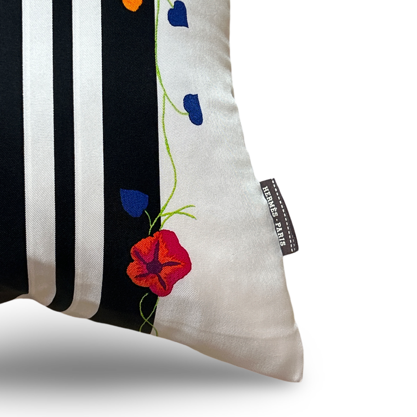 Brides de Gala Fleuries Vintage Silk Scarf Lumbar Pillow 35"