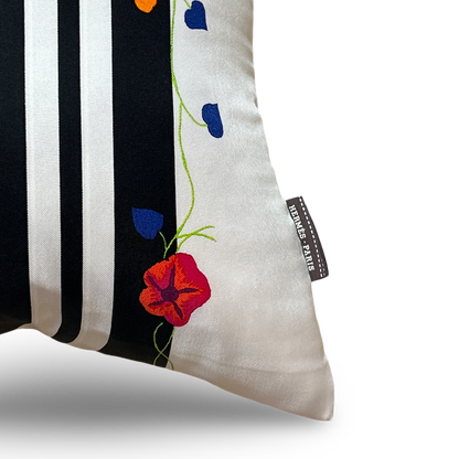 Brides de Gala Fleuries Vintage Silk Scarf Lumbar Pillow 35"