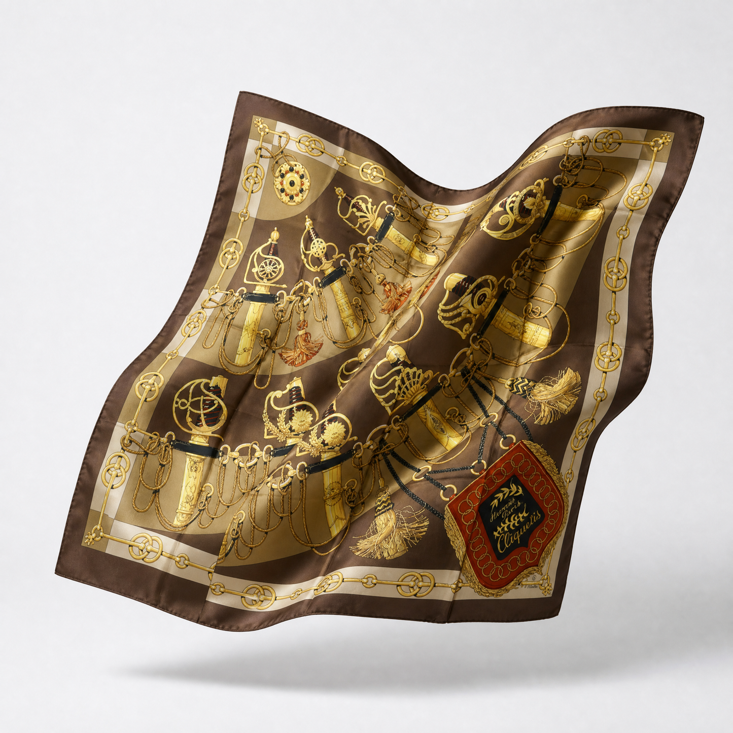 Cliquetis Vintage Silk Scarf Courageous Lion