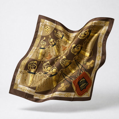 Cliquetis Vintage Silk Scarf Courageous Lion