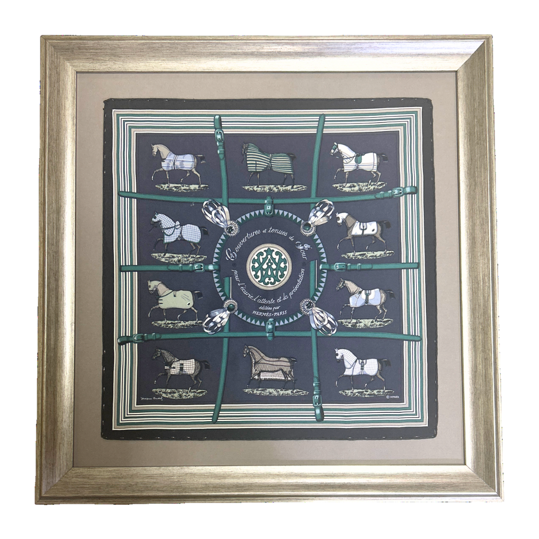 Couvertures et Tenues du Jour Framed Vintage Silk Scarf 24"