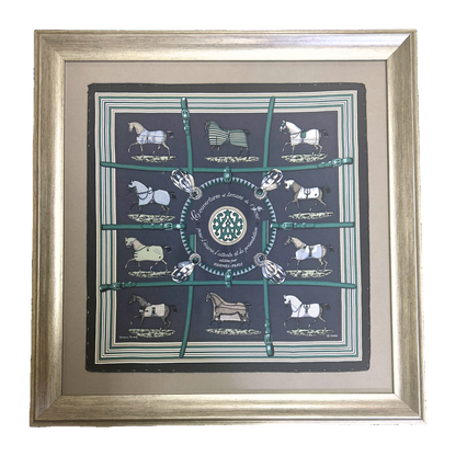 Couvertures et Tenues du Jour Framed Vintage Silk Scarf 24"