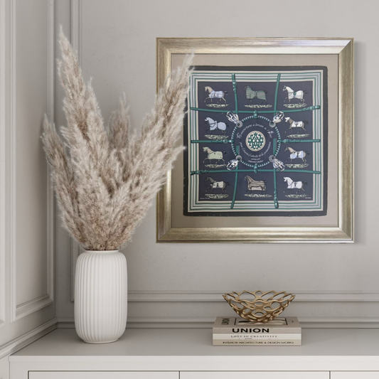 Couvertures et Tenues du Jour Framed Vintage Silk Scarf 24"