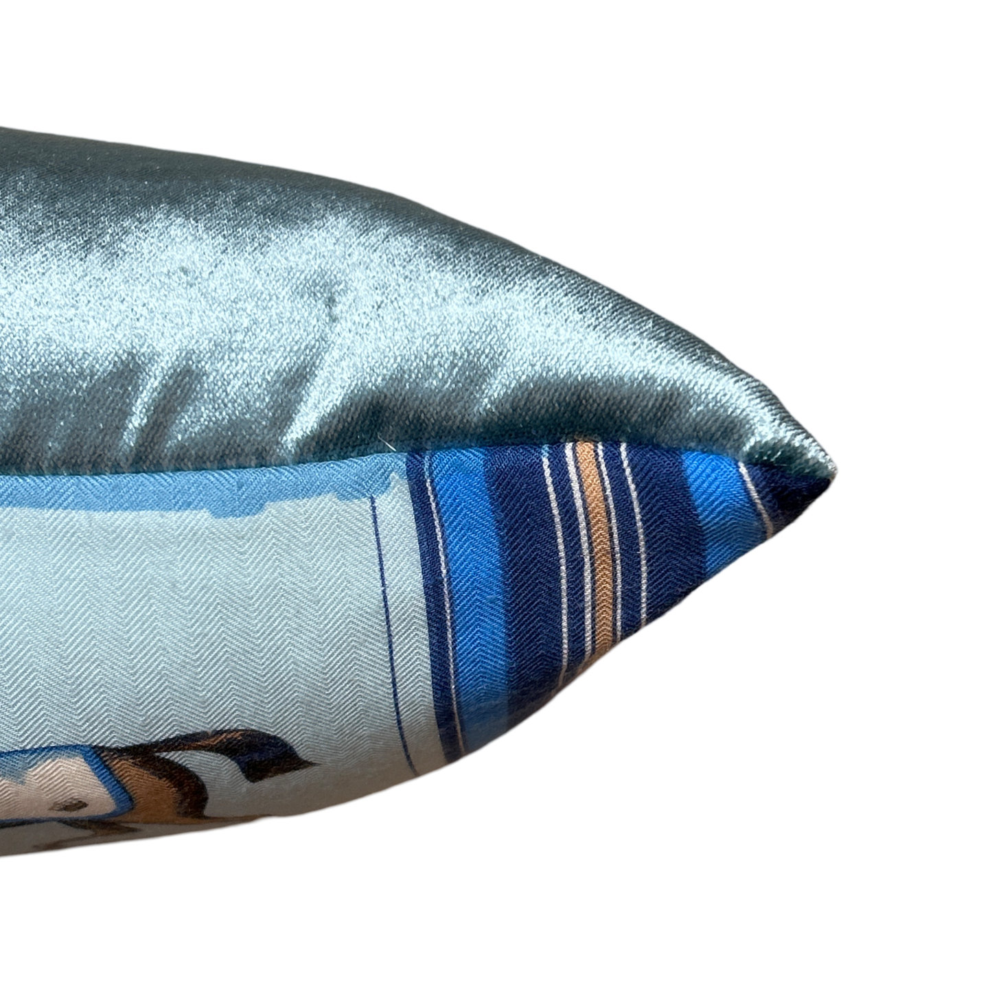 Couvertures et Tenues du Jour Vintage Cashmere & Silk Scarf Lumbar Pillow 35"