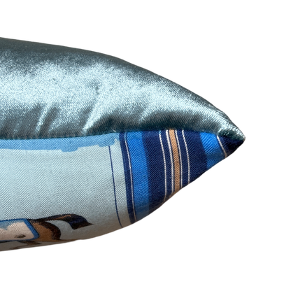 Couvertures et Tenues du Jour Vintage Cashmere & Silk Scarf Lumbar Pillow 35"