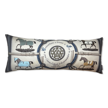 Couvertures et Tenues du Jour Vintage Cashmere & Silk Scarf Lumbar Pillow 35"