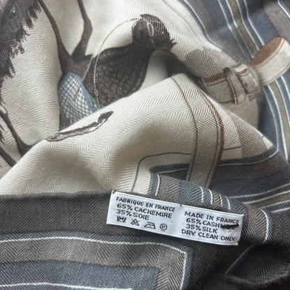 Couvertures et Tenues du Jour Vintage Cashmere & Silk Scarf Lumbar Pillow 35"