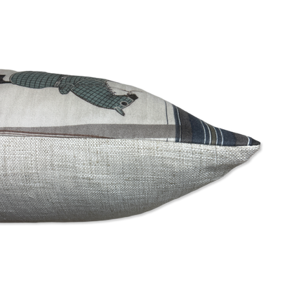 Couvertures et Tenues du Jour Vintage Cashmere & Silk Scarf Lumbar Pillow 35"