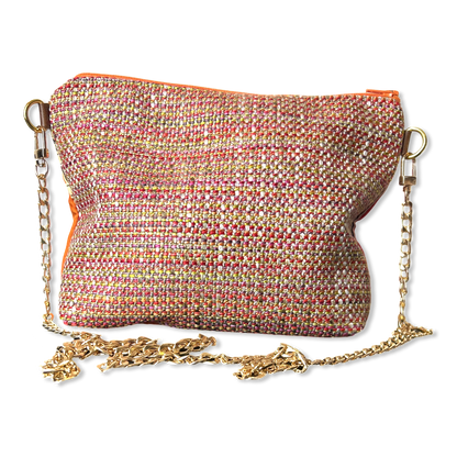 Couvertures et Tenues du Jour Orange Vintage Scarf Crossbody Bag