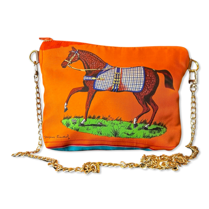 Couvertures et Tenues du Jour Orange Vintage Scarf Crossbody Bag