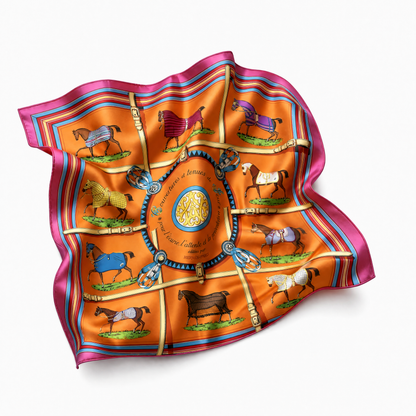 Couvertures et Tenues du Jour Orange Vintage Scarf Crossbody Bag
