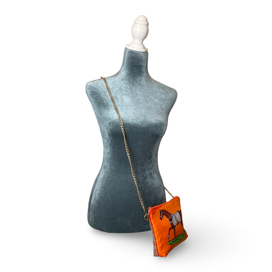 Couvertures et Tenues du Jour Orange Vintage Scarf Crossbody Bag