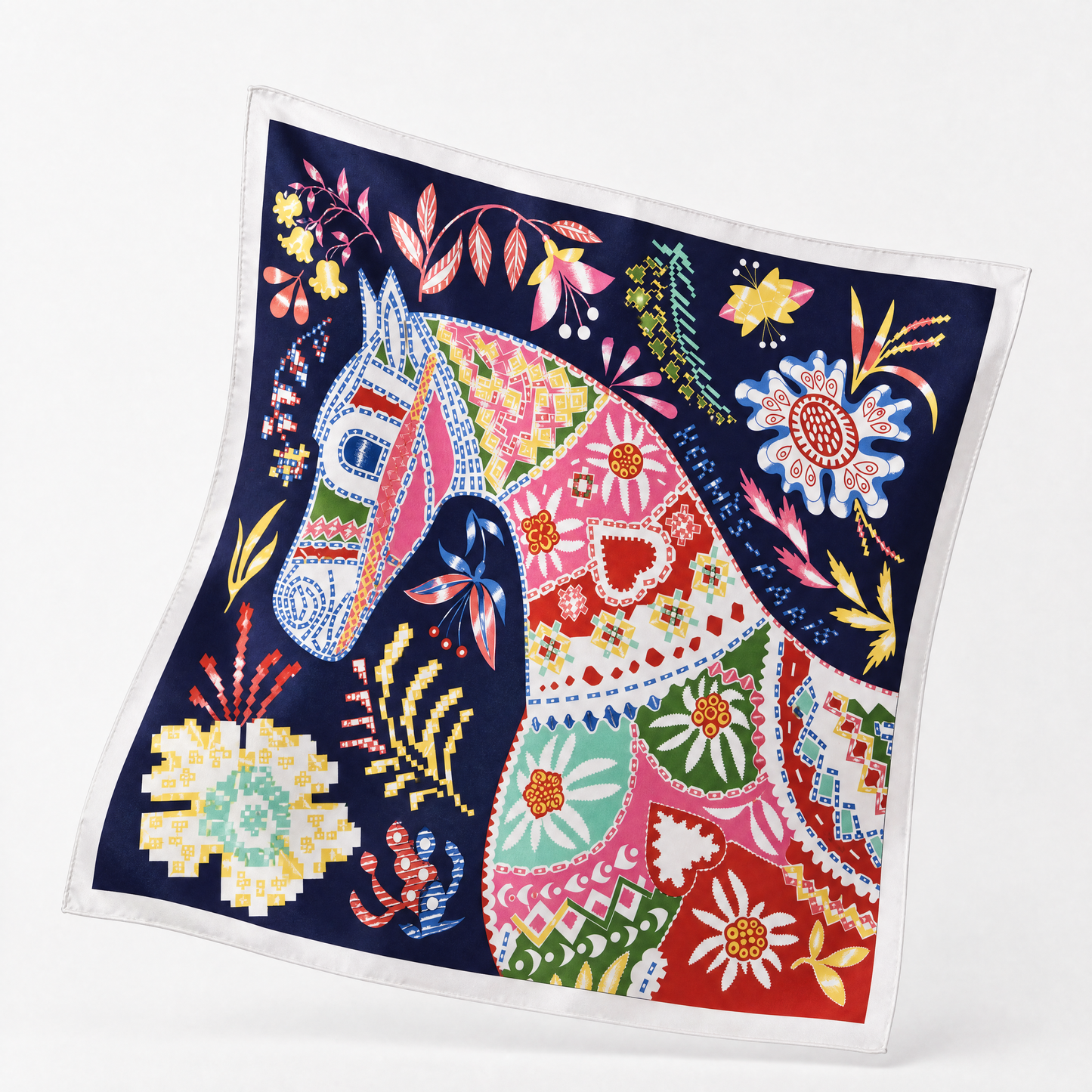 En Attendant Ulysse Vintage Silk Scarf Pillow 17"