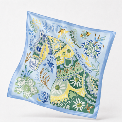 En Attendant Ulysse Vintage Silk Scarf Pillow 17"