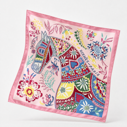 En Attendant Ulysse Framed Vintage Silk Scarf 24"