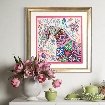 En Attendant Ulysse Framed Vintage Silk Scarf 24"
