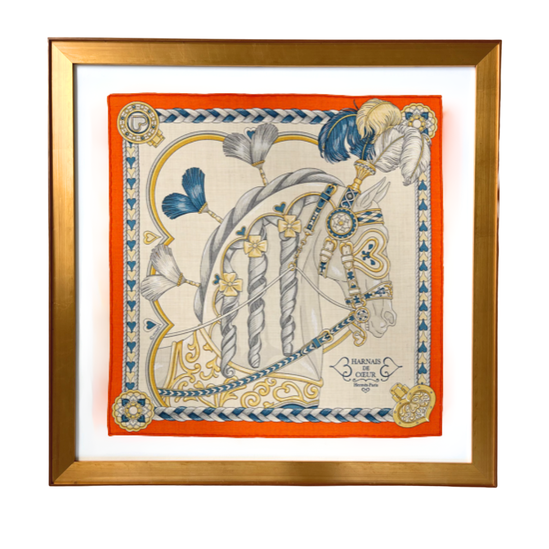 Harnais de Coeur Cashmere & Silk Vintage Framed Scarf 24"