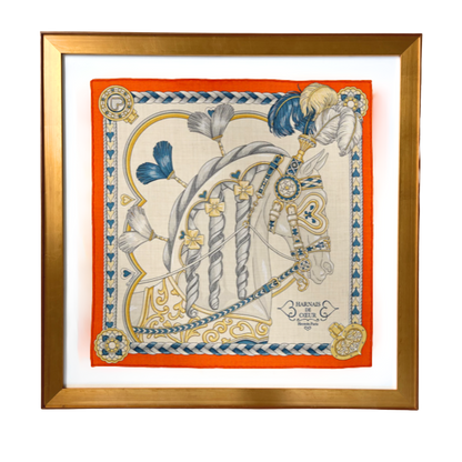 Harnais de Coeur Cashmere & Silk Vintage Framed Scarf 24"