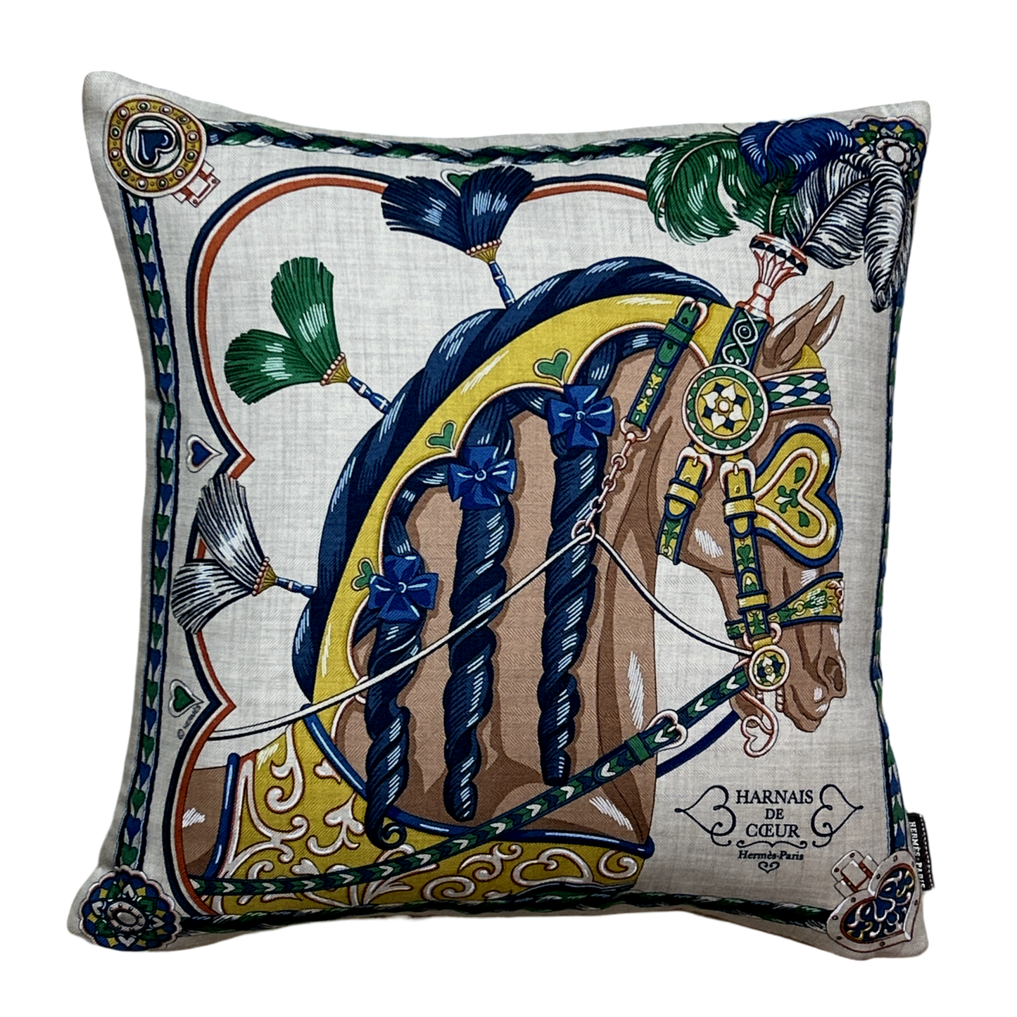 Harnais de Coeur Naturel Vintage Cashmere & Silk Scarf Pillow 17"
