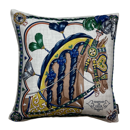 Harnais de Coeur Naturel Vintage Cashmere & Silk Scarf Pillow 17"