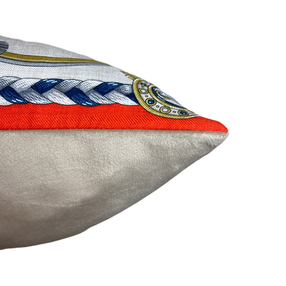 Harnais de Coeur Vermillion Vintage Cashmere & Silk Scarf Pillow 17"