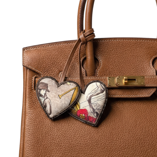 Napoleon Scarf Double Heart Bag Charm