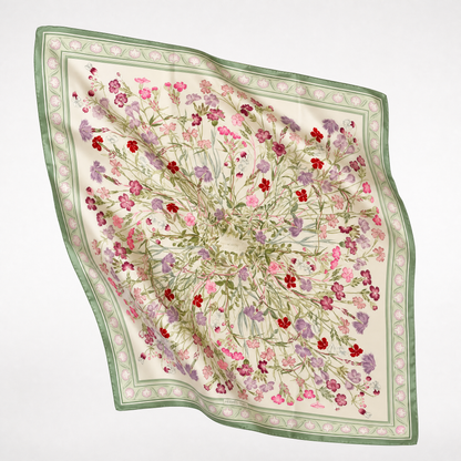 Oeillets Sauvage Vintage Silk Scarf Noble Pony