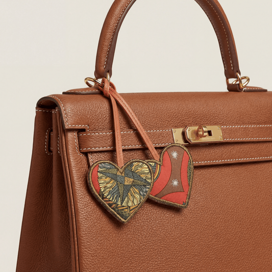 Roy Soleil Scarf Double Heart Bag Charm