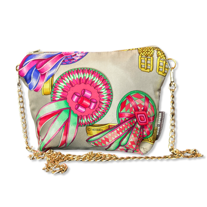 Rubans du Cheval Beige Vintage Silk Scarf Crossbody Bag