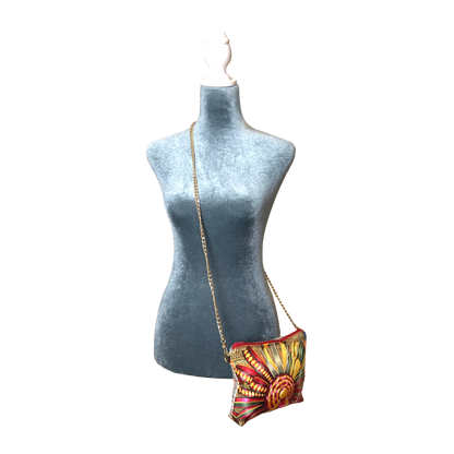 Rubans du Cheval Orange Vintage Silk Scarf Crossbody Bag