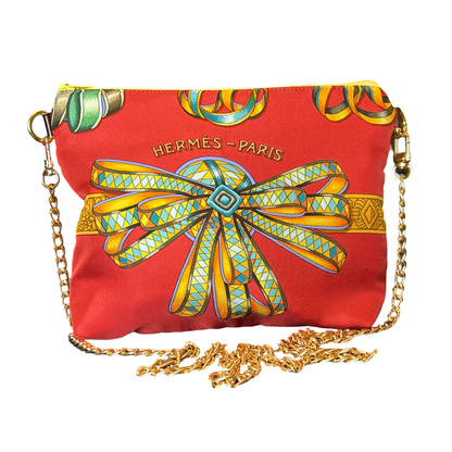 Rubans du Cheval Venetian Red Vintage Silk Scarf Crossbody Bag