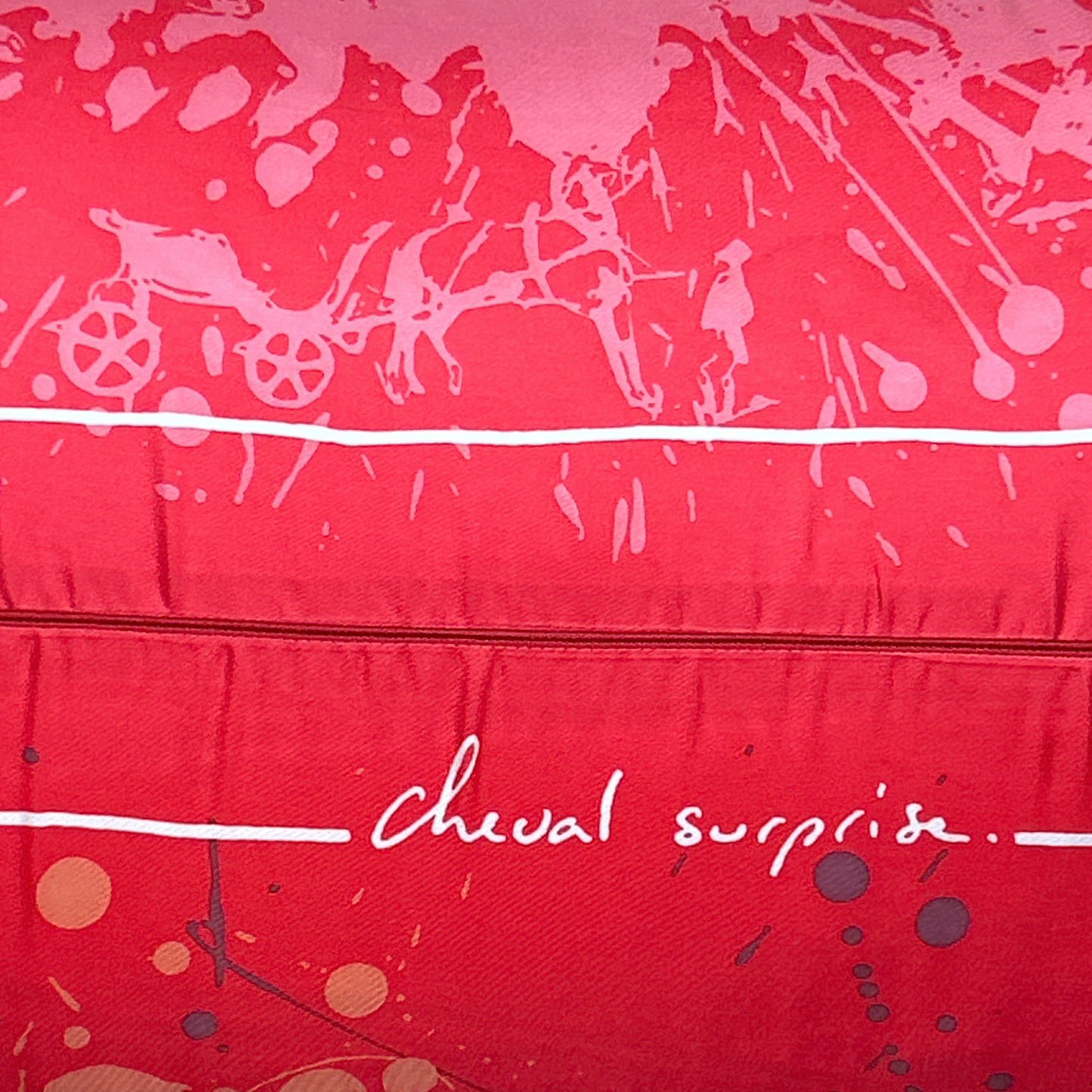 Cheval Surprise Vintage Silk Scarf Lumbar Pillow 35"