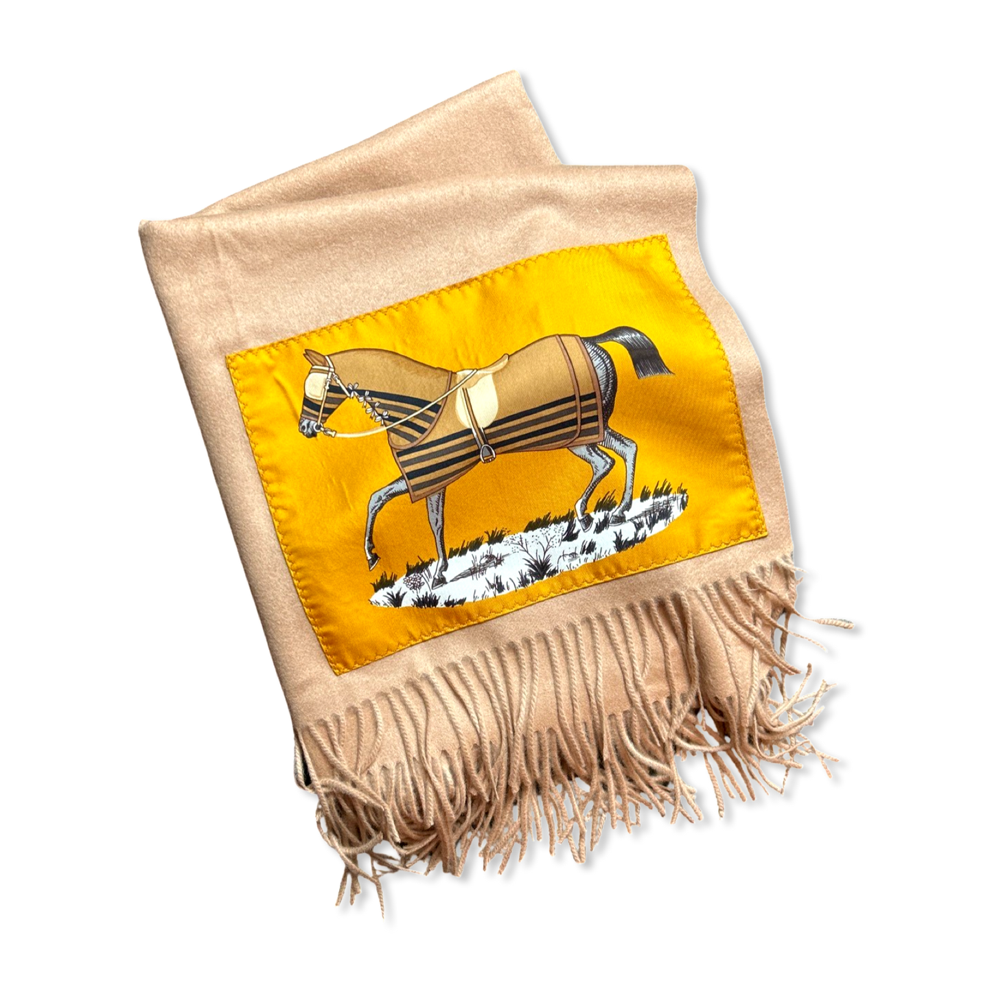 Couvertures et Tenues du Jour Vintage Silk Scarf & Cashmere Throw Blanket